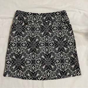 Lisette L Montreal Skort Size 6 Black & White Geometric Print Pockets Pull On